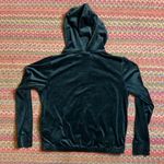 FILA TENNIS BLACK VELOUR VELVET PULLOVER QUARTER ZIP HOODIE Photo 2