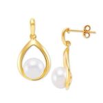 Giani Bernini  18K/SS Cultured Freshwater Pearl 8mm Drop Earrings - Made in Italy Photo 0