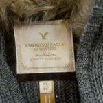 American Eagle Vintage grey  outfitters fur lined cable knit hoodie Photo 5