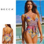 Becca New.  floral wrap swimsuit. NWOT Photo 1