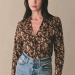 Doen NEW Sheila Top in Fern Grove Floral Orange Size XS Photo 0