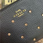 Coach Authentic Gold crystals smooth leather zip wristlet Photo 3
