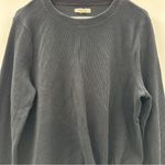 Madewell Elwood Knot Front Ribbed Knit Long Sleeve Black Top Sz XL Photo 2