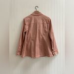 Chico's Elongated Moto Jacket Twill Asymmetrical Zip Front in Peach Pink Size 3 Photo 4