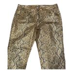 Snake print gold & brown low rise skinny ankle pants from NY & CO size 10 Photo 1