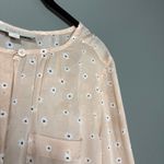 Loft Ann Taylor  Woman's Pale Pink Daisy Silky Top - Large - Minimalist Preppy Photo 1