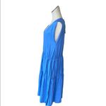 ZARA NWT  Gathered Short Tired Midi Dress Bohemian Blue Small Photo 3