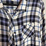 Beach Lunch Lounge white and blue plaid flannel shirt Photo 1