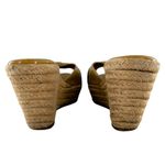 Valentino Garavani VALENTINO Camel Tan Patent Leather Bow Peep Toe Espadrille Mules Size 40 Photo 5