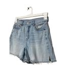 American Eagle  Denim Highest Rise Baggy Shorts Distressed Rips Raw‎ Hem Size 4 Photo 1
