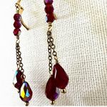 Gold filled red crystal dangling earrings Photo 3