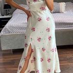 ZARA  dress midi corset like floral satin effect open back wedding summer party Photo 7