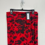 Bryn Walker  Sloan Skirt Stretch Jersey Pencil Midi Floral Red Pull On Medium NWT Photo 7