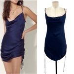 Aritzia Wilfred Only Ruched Slip Dress Mini Sleeveless Navy Blue Size XS Photo 1