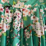 Green Floral Silky Skirt Size M Photo 2