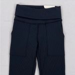 Aerie  Offline Womens Fold Over Ribbed Low Rise Flare Leggings, black Photo 6