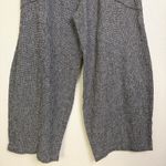 Yushi Lantern Pants Womens Black White Houndstooth Pull On Elastic Lagenlook Size M Photo 3