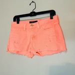 J Brand Joanie Boy Sherbet Orange Button Fly Knit Hem Denim Shorts Size 25 Photo 0