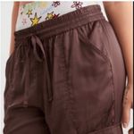 Aerie Dark Brown Satin Like Cargo Pants Small Photo 1