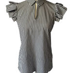 Premise  Studio Women's XS‎ Black And White Stripe Blouse Business Casual Office Photo 0