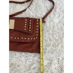 Studded Bow Clutch Shoulder Bag Brown Purse Convertible Handbag Evening Bag Photo 2