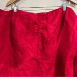 Reformation Kathryn Linen Off the Shoulder Mini Dress Es Cherry Red Plus 24 NEW Photo 2