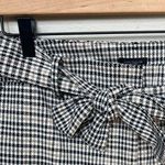 Ann Taylor Factory Houndstooth Plaid Checkered Pants Tie Belt Black White Tan 8 Photo 1