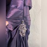 Maggie Sottero Flirt Strapless Purple Embellished Ruched Gown rhinestones& amber Size 10 Photo 3