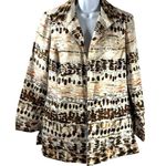Chico's Womens Abstract Print Silk Blazer Jacket Lightweight Artsy Size 1 (M) Photo 0
