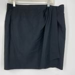 Henri Bendel  Mini Wrap Skirt Black Silk & Cotton‎ Vintage Size 14 Photo 9