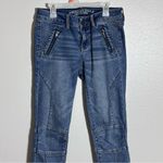 American Eagle Women Denim Jegging Ankle Super Stretch Stacked Moto size 4 Photo 2