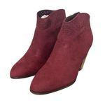 New! Violet & Red Jackson Laser Cut Topline Booties in Burgundy Red Photo 2