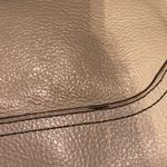 Stone Mountain Genuine Beige Leather Shoulder Bag with Black Accents Authentic Photo 9