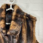 Valerie Stevens Vintage  Multi Brown Faux Fur Vest Size L/XL Photo 3