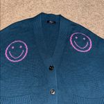 Rails  Reese Intarsia Cardigan Wool Cotton‎ Smiley Face Forest Smilies Small Photo 3