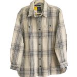 Carhartt  Women’s Cream Blue Loose Fit Twill Plaid Shirt Size XL NEW with Tags Photo 1