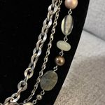 Lia Sophia  Lush Silver Tone Leaf Necklace with Gemstones and Beads Photo 2