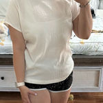 Bedford Fair Lifestyle White Keyhole-Back Top  Photo 0