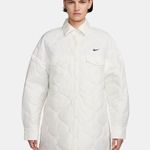 Nike Women's Sportswear Quilted Trench Size M Medium Coat White Black $165 Photo 1