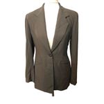 Cache 100 percent wool olive green one button front blazer fully lined size 2 NW Photo 1