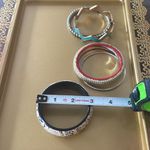 Women’s Vintage Set of Stylish Bangles in Mixed Colors, Five Total Silver Photo 3