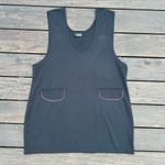 American Vintage Black w/ Purple Accents Vintage 90s Sports Tank Dress w/ Faux Pockets Photo 0