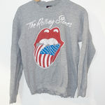 The Rolling Stones  gray super distressed graphic tattered crewneck sweatshirt Photo 0