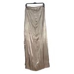 DISSH Mia Pewter Strapless Satin Maxi Dress US 8 Silver Photo 2