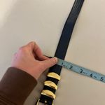 Amanda Smith Vintage 90s Blue Genuine Leather Golden Buckle Belt Size Large Photo 8