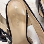 Naturalizer Black Patent Leather VTG Wedge Sandals Women 7M Open Toe Slingback Photo 1