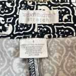 Worthington EUC Black White Print Wide Leg Cropped Pants Sz 8 Photo 2
