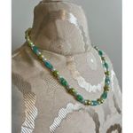 Ocean Blue Green & White Beaded Necklace Photo 1