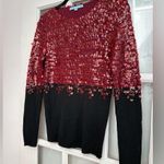 Antonio Melani Elegant Sequin Maroon & Black Sequin 100% Wool Sweater Size Med Photo 2