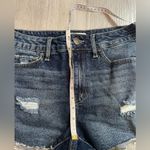 SO NWOT  Juniors Dark Wash Distressed High Rise Shortie Denim Shorts size 9/29 Photo 5
